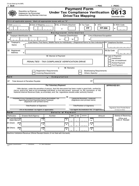 Payment Form: Under Tax Compliance Verification Drive/Tax .
